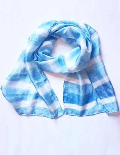 Scarf dyed with indigo.